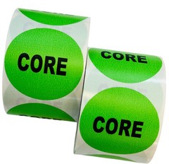 CORE 2″ Round Labels Inventory Control Warehouse Green Stickers 2 RLS of 500 EA