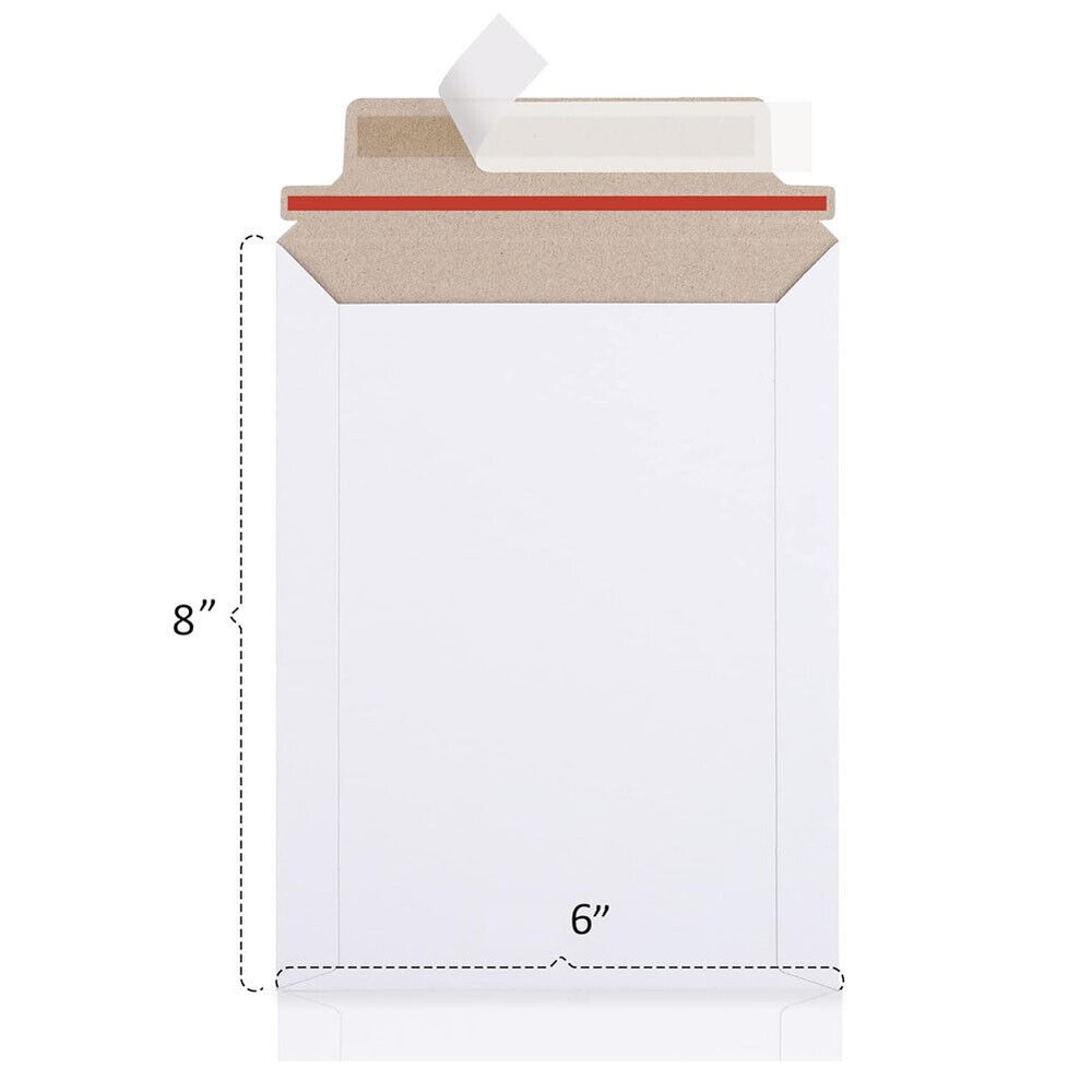 100-1000 White Flat Photo Mailers Document Envelopes Cardboard Self Seal Mailer