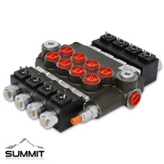 Hydraulic Monoblock Solenoid Directional Control Valve 4 Spool, 21 GPM w/ Switch
