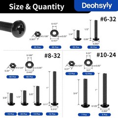 381-Piece Stainless Steel Machine Screws Nuts Bolts Assortment Kit #6 #8 #10 …