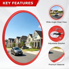 12 Inch Acrylic Convex Mirror -Adjustable Wide Angle View Indoor Security