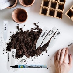 2 Pack Garden Marker Pen Permanent Markers Black (UV Fade Resistant Marker Pens