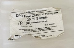DPD Free Chlorine Reagent 25ml Sample Lot of 88 INCLUDES 25ml GLASS SAMPLE CELL