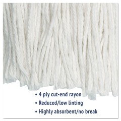Boardwalk 2024RCT No. 24 Rayon Cut-End Wet Mop Head – White (12/Carton) New