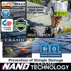 SPRAY ON ROOF COATING FOR SHINGLES 10 YEAR NANO ROOF CLEAR COATING – 5 GALLONS