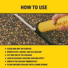 Stanley Self Leveling Polyurethane Sealant Sausage – White, 20.3oz 12 Pack