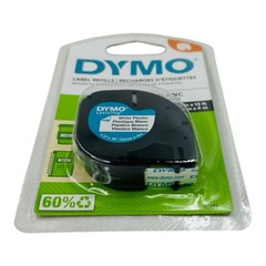 Lot of 4 Dymo LT White Plastic Label Refills 1/2″ x 13′ Dymo LetraTag 91331