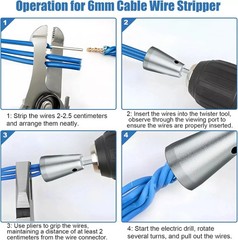 3x Wire Stripping Twisting Tool Electrical Drill Wire Stripper Cable Nut Twister