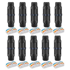 10PCS IP68 Junction Box Outdoor Waterproof 3 Pin Electrical Cable Connectors Kit