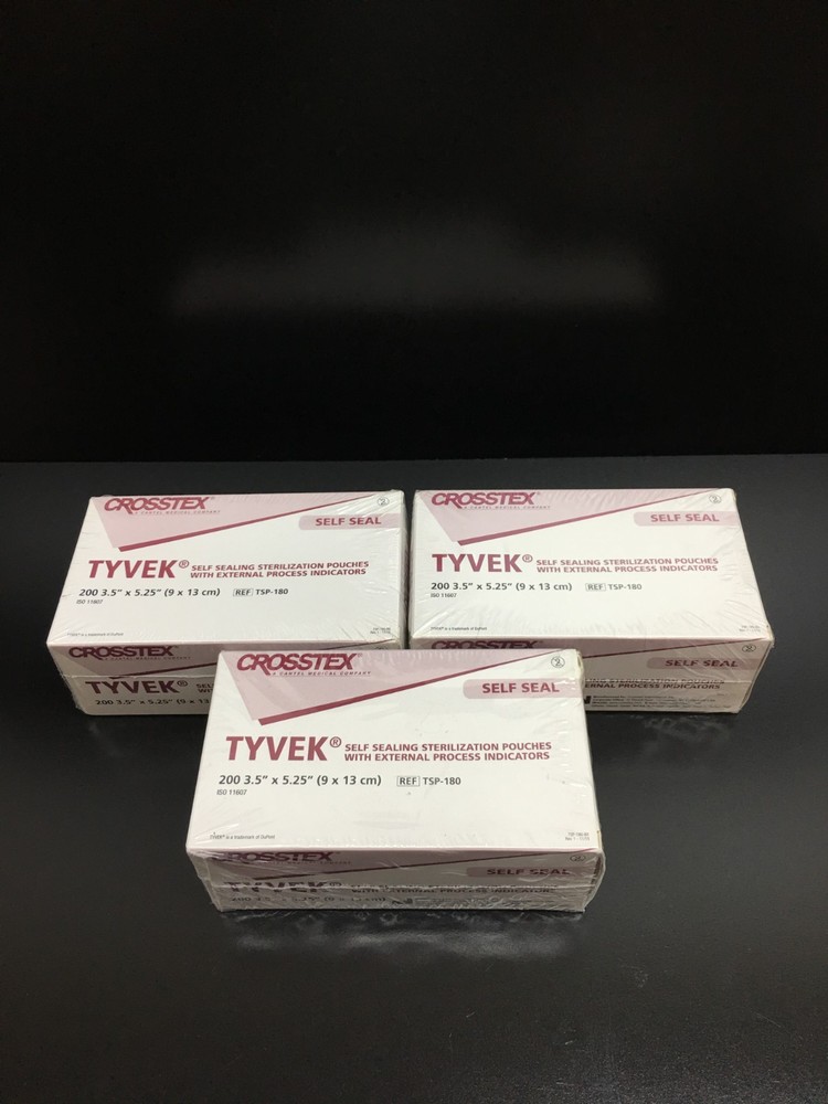 Crosstex REF TSP-180 Self-Seal Tyvek Pouch 3.5″ x 5.25″ Lot 3 PKS