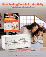 VEVOR Continuous Band Sealer for 0.32-0.47 in Seal Width Heat Sealer Machine