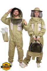 USKEEPERS Beekeeping Suit XL Polycotton Gloves Veils Apiarist Olive 4XL