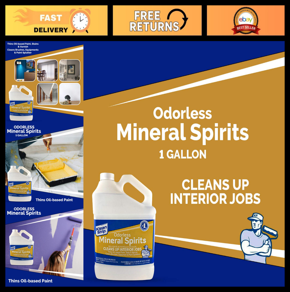 Odorless Mineral Spirits 1 Gallon – Solvent for Paint Thinner, Cleaning & Degrea