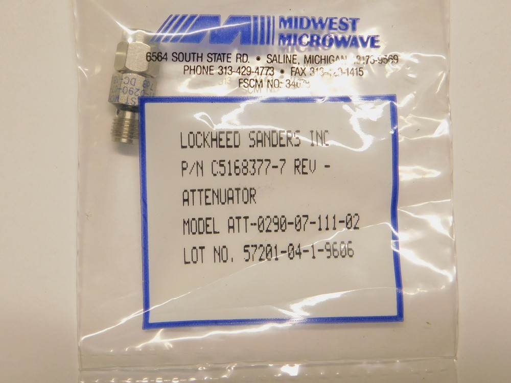 Midwest Microwave ATT-0290-07-111-02 7dB DC-18GHz Minipad M/FM Attenuator