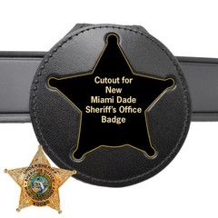 Perfect Fit Miami Dade Sheriff New 5 Point Star Belt Clip Badge Holder w Chain