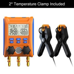 Elitech HVAC Digital Manifold Gauge 2-Way Valve AC Gauge w/Hoses LMG-10+Hoses