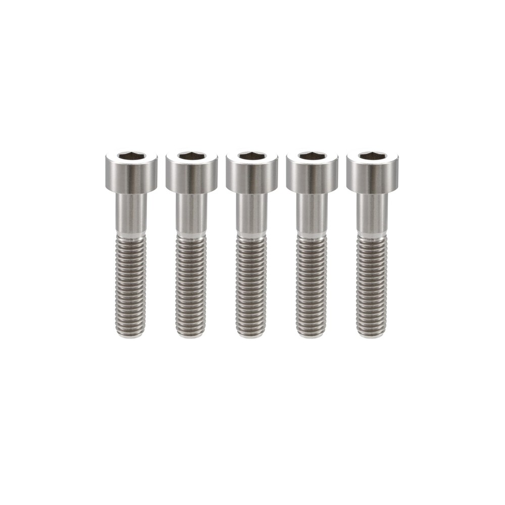 RISON Titanium Bolts DIN912 M5*0.8 * 30mm Silver Socket Head Screws 5PCS