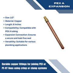 10 PIECES 1/2 PEX A STUB OUT 8″ TUBING, EXPANSION F1960