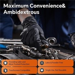 Heavy Duty Nitrile Gloves 8Mil Extra Thick Mechanic Home Garden Disposable Glove