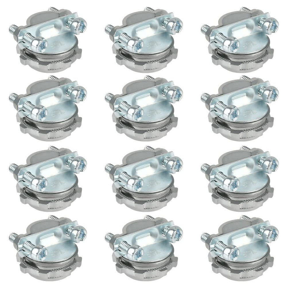 12Pcs 1/2Inch Clamp Type Connector Clamp Type Cable Connectors for Metallic