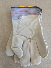 Firm Grip Tough Working Gloves Leather Palm Suede Large 5 Pairs 5023