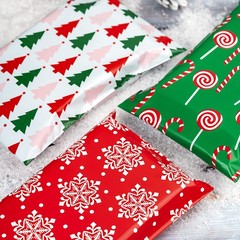 100 Pack 6×9 Christmas Poly Mailers Pretty Thick Self-Adhesive Shipping Bags