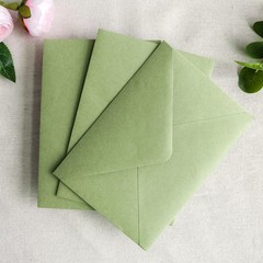 PONATIA 50 PCS/Pack A7 Envelopes, 5.25 x 7.25” Sage Green A7,