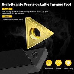 Carbide Metal Cutting Tool Bits 3/8″ Shank 5pc Kit Metal Lathe Cutting Tools
