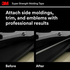 3M Super-Strength Molding Tape, 1/2 in x 15 ft, High Strength Double-Sided Adhes