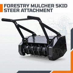 TYPHON SkidSteer Mulcher Attachment Brush Cutter 19 Tooth Forestry Land Clearing