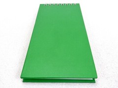 Seth Flip-Top Notebook, 60 Pages, Kelly Green Hard Cover, Wire Bound, #LO3102