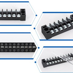 5Pcs Dual Row 12 Positions Screw Terminal Electric Barrier Strip Block 15A 600V