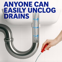 Manual Drain Snake Auger 10 Ft Pipe Clog Remover for Sink Tub Shower Toilet