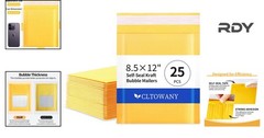 25 Self-Sealing Kraft Bubble Mailers 8.5×12 – Sturdy & Reliable for Shipping