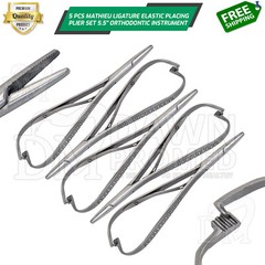 5 Pcs Mathieu Ligature Elastic Placing Plier 5.5″ Orthodontic Pliers Surgical