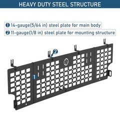 2020-2026 Jeep Gladiator JT Truck Bed Molle Panel Rack Steel No Drill Bolt On