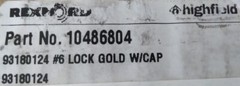 Lot of 10 Rexnord Utility Barrel Lock #6 Gold Lock w/End Cap 10486804 93180124