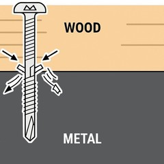 1/4-20 x 2-3/4” Black Ruspert Tek Wood-to-Metal Screws – T27 Torx (BCP 1226)