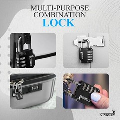 2 Pack 4 Digit Combination Padlock for School Gym Locker Weatherproof