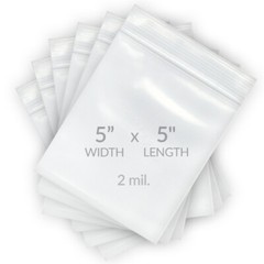UOFFICE 1000 Reclosable Clear Poly Bags 5″x5″, 2 MIL Resealable Bags