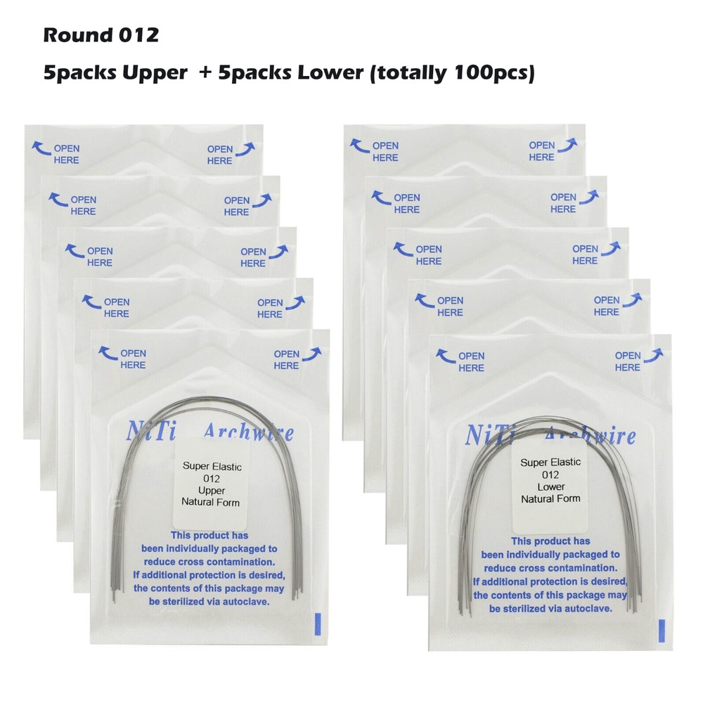 100PCS Dental Orthodontic Niti Arch Wire Natural Form Arches Round Rectangular