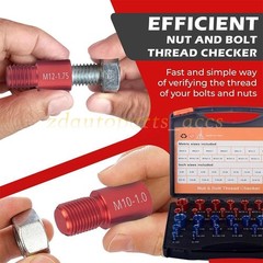 44pcs Inch & Metric Set Nut & Bolt Thread Checker Identifier Thread Gauges Box