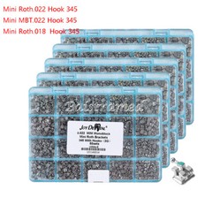 AZDENT Dental Orthodontic MIM Monoblock Brackets Braces Mini Roth/MBT 345 Hooks