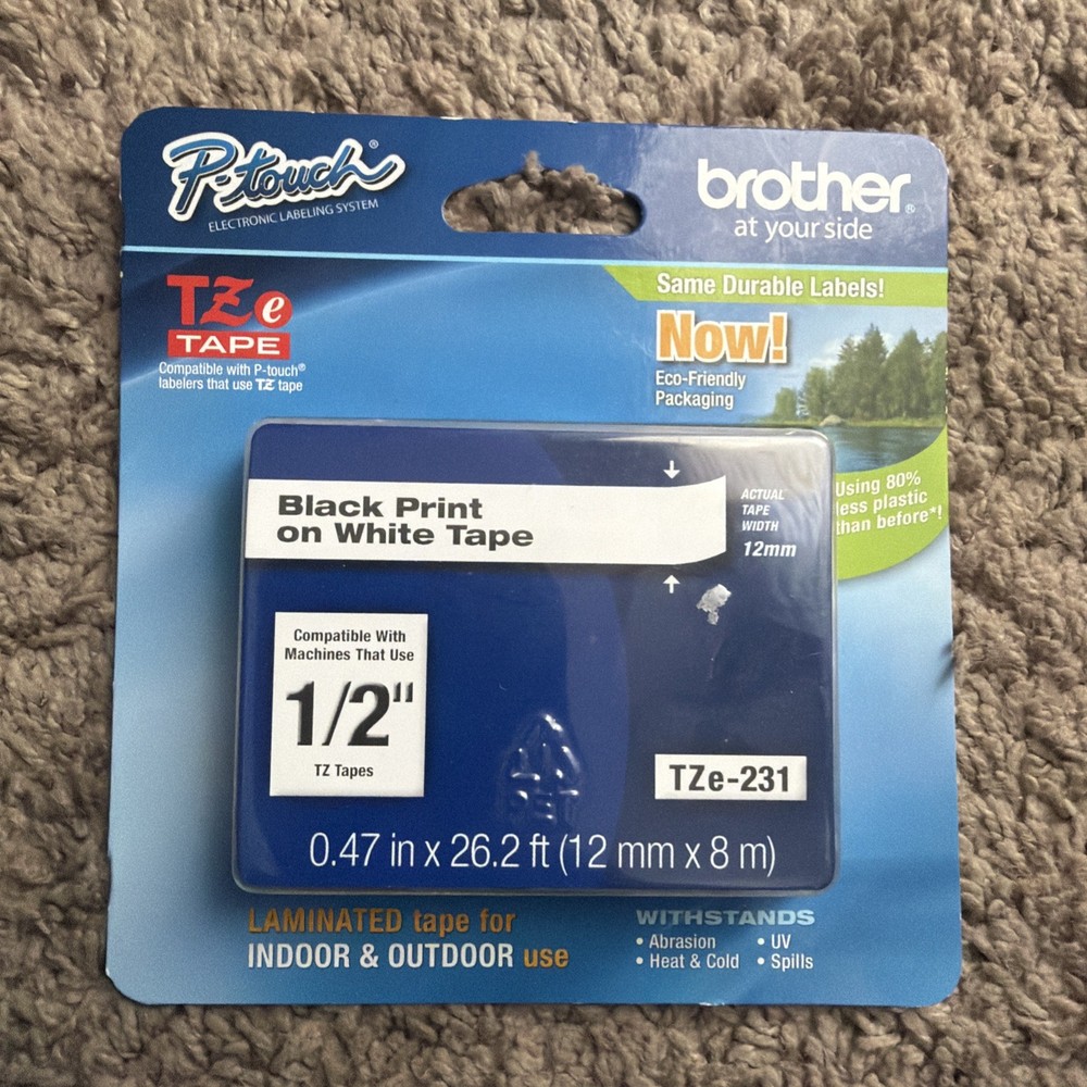 Brother P-Touch TZe – 1/2″ Black Print on CLEAR Tape – TZ-131 – 2 Pack Sealed