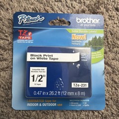 Brother P-Touch TZe – 1/2″ Black Print on CLEAR Tape – TZ-131 – 2 Pack Sealed