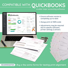 Blue Summit Supplies 1099-NEC 4-Part Tax Form Kit, 2025, Intended for Quickbooks