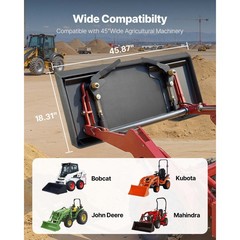 1/2″ Skid Steer Mount Plate 45″ Universal Quick Attach Skid Steer Loader Plate