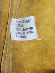 Used Tan Mens Leather Welding Jacket XL Heavy Duty Flame Resistant