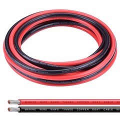 6 Gauge Wire,10Ft Black & 10Ft Red 6 AWG Tinned Copper Electrical Wire Cable,…
