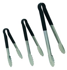 Update International TOPP-12 Stainless Steel Black Spring Tongs 12″, PVC Whic…